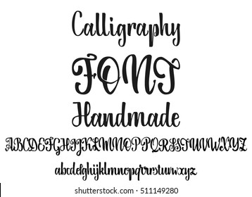 Vector Alphabet. Calligraphic Font. Unique Custom Characters. Hand Lettering For Designs - Logos, Badges, Postcards, Posters, Prints. Modern Brush Handwriting Typography.