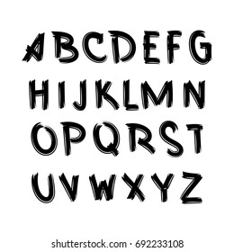 Vector Alphabet. Calligraphic font. Unique Custom Characters. Hand Lettering for Designs - logos, badges, postcards, posters, prints. Modern brush handwriting Typography.