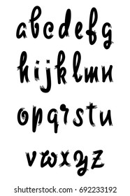 Vector Alphabet. Calligraphic font. Unique Custom Characters. Hand Lettering for Designs - logos, badges, postcards, posters, prints. Modern brush handwriting Typography.