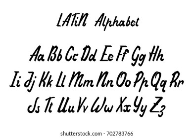 Vector Alphabet. Calligraphic font. Unique Custom Characters. Hand Lettering for Designs - logos, badges, postcards, posters, prints. Modern brush handwriting Typography.