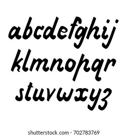 Vector Alphabet. Calligraphic font. Unique Custom Characters. Hand Lettering for Designs - logos, badges, postcards, posters, prints. Modern brush handwriting Typography.