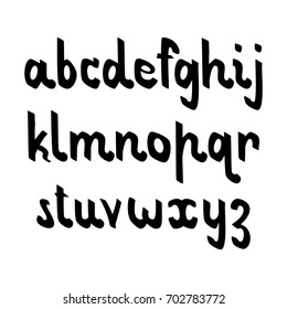 Vector Alphabet. Calligraphic font. Unique Custom Characters. Hand Lettering for Designs - logos, badges, postcards, posters, prints. Modern brush handwriting Typography.