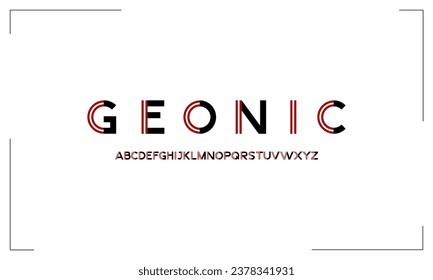 Vector alphabet character font set. Creative retro modern typography design. Sans regular uppercase font type. Digital technology letter graphic style