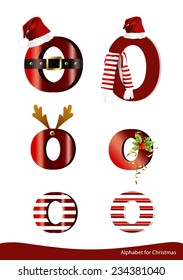 Vector alphabet with christmas ornament