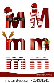 Vector alphabet with christmas ornament