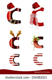 Vector alphabet with christmas ornament