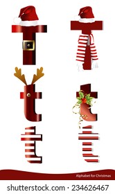Vector alphabet with christmas ornament