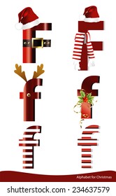 Vector alphabet with christmas ornament