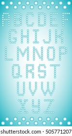 Vector alphabet with christmas snowballs