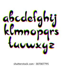 Vector alphabet. Cool vector font. 
