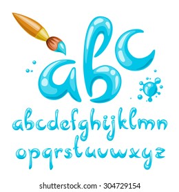 Vector alphabet. Cool vector font. Cartoon letters. 