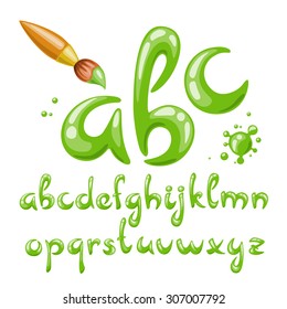 Vector alphabet. Cool vector font. Cartoon letters. 