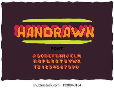 Vector Alphabet. Custom Letters. Doodle funny vector font. Hand drawn alphabet with english letters.