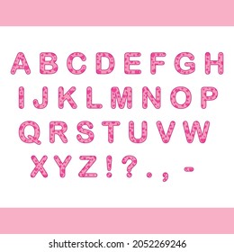 Vector Alphabet Cute Pink Letters Heards Stock Vector (Royalty Free ...