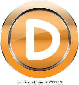 Vector  alphabet "D"  button