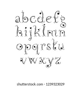 Vector Alphabet. Decorative magic font for Wedding Monogram, branding, Invitation. Isolated