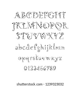 Brush Calligraphy Alphabet Hand Lettering Brushpen Stock Vector ...