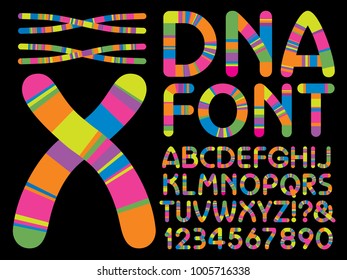 A vector alphabet design representing DNA and genetics