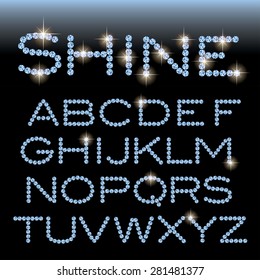 vector alphabet with diamonds