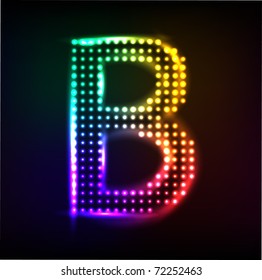 Vector alphabet. Disco letter B
