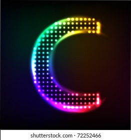 Vector alphabet. Disco letter C