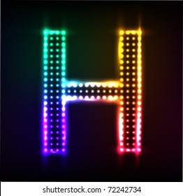 Vector alphabet. Disco letter H