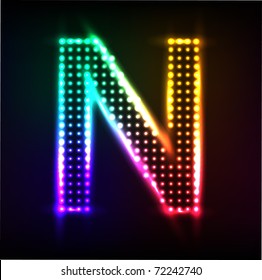 Vector alphabet. Disco letter H