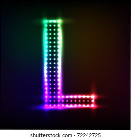 Vector alphabet. Disco letter L