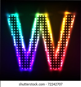 Vector alphabet. Disco letter W