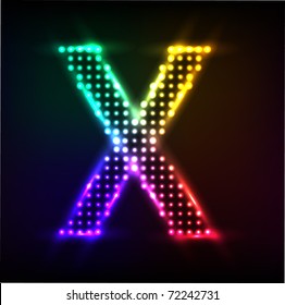 Vector alphabet. Disco letter X