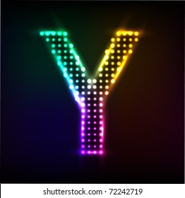 Vector alphabet. Disco letter Y