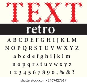 vector alphabet, dotted halftone raster