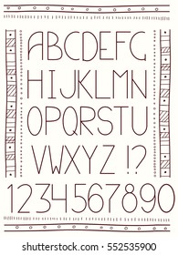 Vector alphabet in ethnic style 