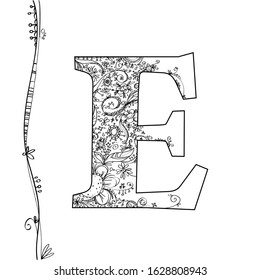 Vector alphabet with flower decoration