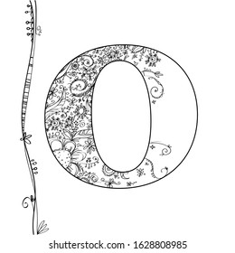 Vector alphabet with flower decoration