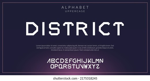 Vector alphabet font, future modern lettering style.