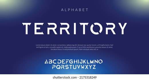 Vector alphabet font, future modern lettering style.