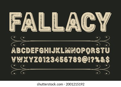 vector alphabet font, gray and green style background, typeface vector design