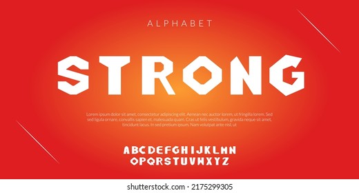 Vector Alphabet Font, Modern Sharp Lettering Style.