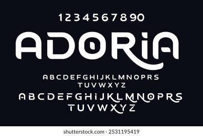 Fuente del alfabeto de Vector Diseño de tipografía moderno, moda deportiva urbana creativa futurista