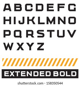 Vektor Alphabet. Schriftart, Schriftdesign. Fett erweitert
