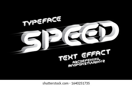 Vector Alphabet font, white effect  letters and shadow on dark blue background.