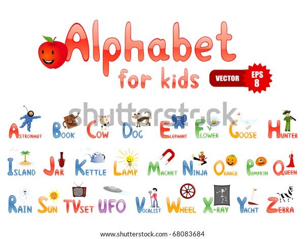 Vector Alphabet Funny Pictures Children Stock Vector (Royalty Free ...