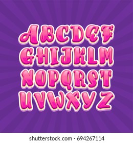 Vector Alphabet. Game font Unique Custom Characters. Hand Lettering for Designs - logos, badges, postcards, posters, prints. Modern brush handwriting Typography.