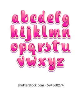 Vector Alphabet. Game font Unique Custom Characters. Hand Lettering for Designs - logos, badges, postcards, posters, prints. Modern brush handwriting Typography.