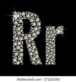 Vector alphabet of gemstones. EPS 10.
