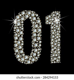 Vector alphabet of gemstones. EPS 10.