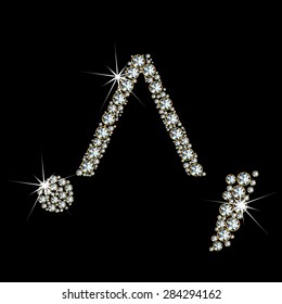 Vector alphabet of gemstones. EPS 10.