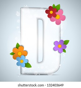Vector - Alphabet Glass Spring with Flowers