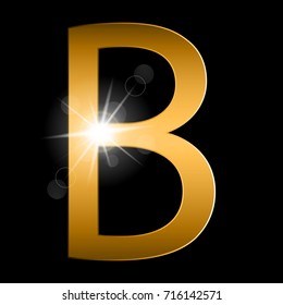 Vector Alphabet Gold Letter B Gold Stock Vector (Royalty Free ...